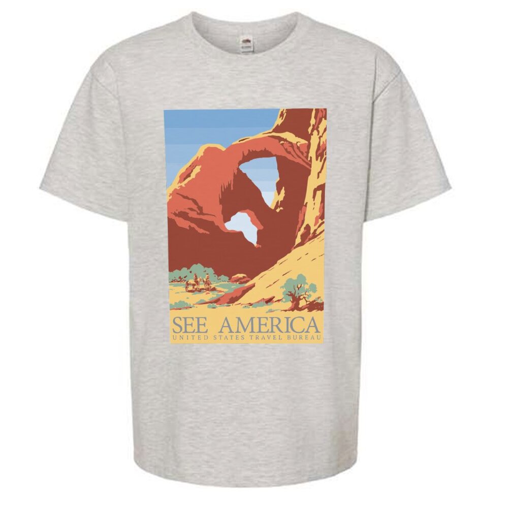NWT Kids See America National Parks Crew Neck T-shirt - Grey